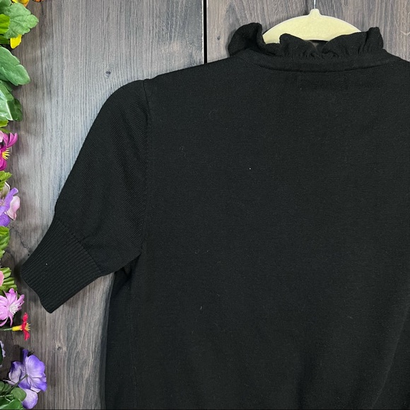 >🌼3/$30🌼Van Heusen Short Sleeve Tie Close Black Cardigan Shawl Size XS - Picture 13 of 15